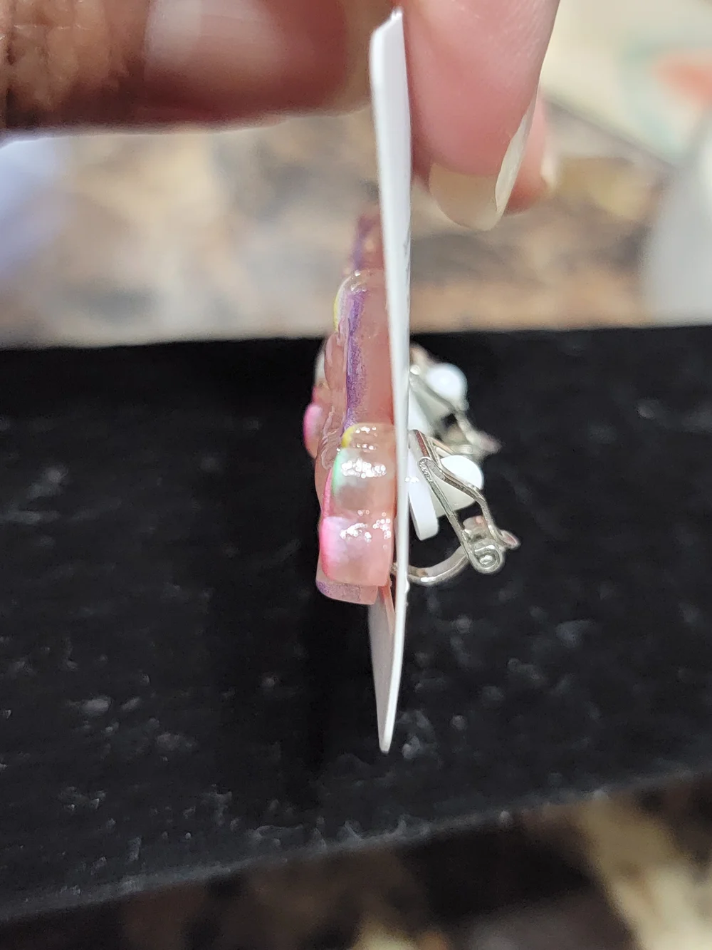 Pink Iridescent Unicorn Kids Clip-on Earrings